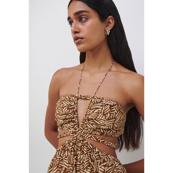 JONATHAN SIMKHAI LAUREL PRINTED COVERUP DRESS Large $445 - Picture 2 of 14